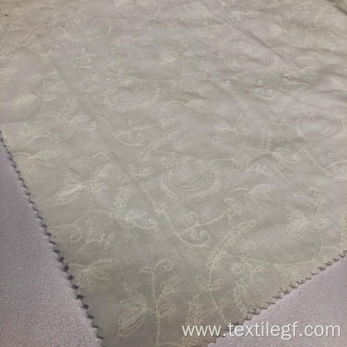 White Line Embroidery Fabric